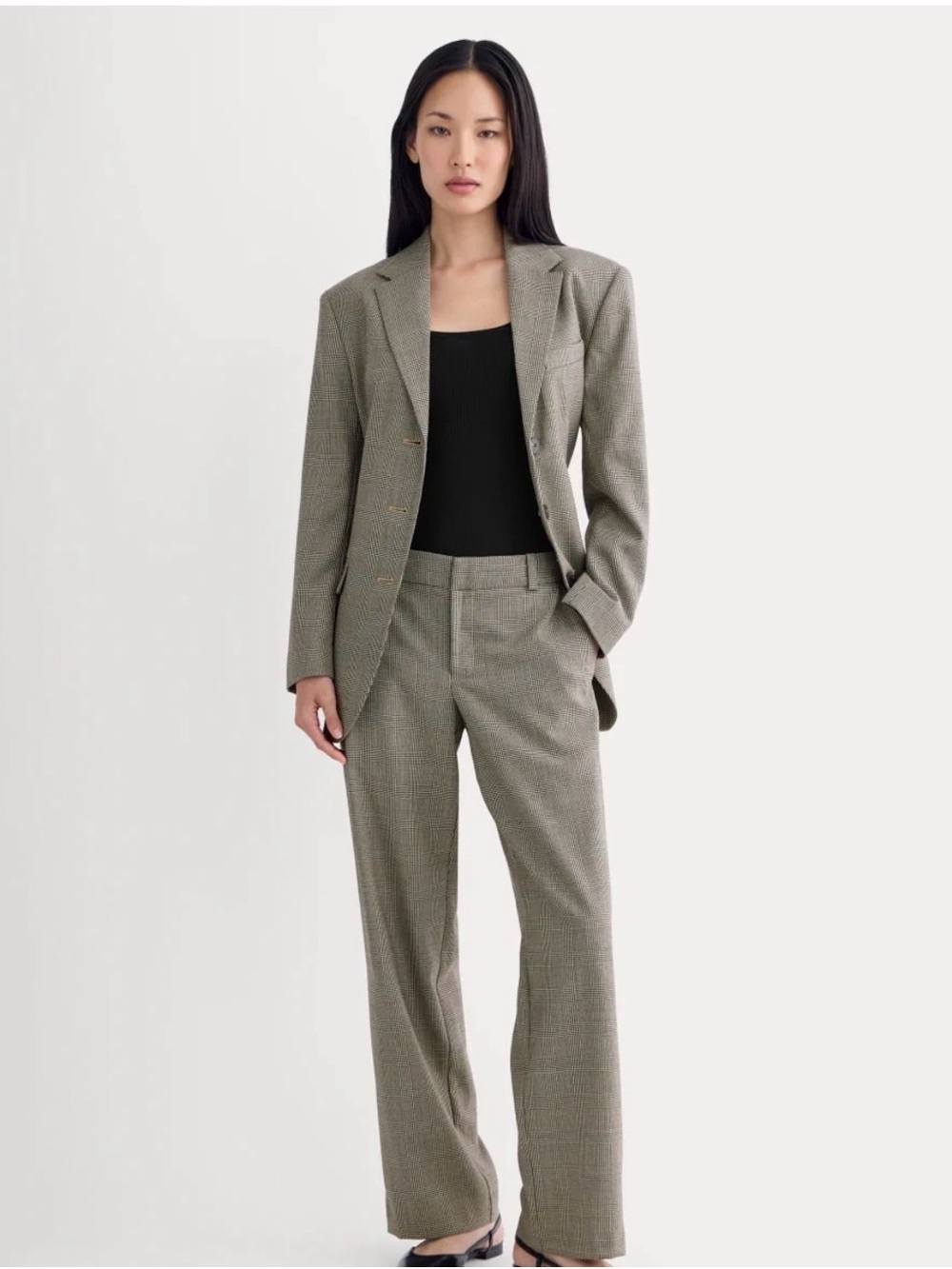 Everlane Straight Leg Trouser in Tailor Twill Khaki size 8